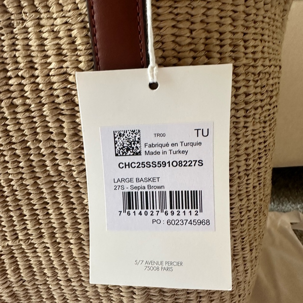 Chloe Large Horse Medal Raffia Tote - Picture 6 of 10